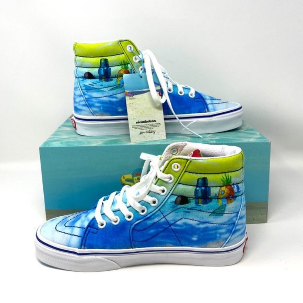 Vans SpongeBob SquarePants Collaboration SK8-Hi Blue Men's High Tops VN0A32QGZAW - Picture 5 of 10
